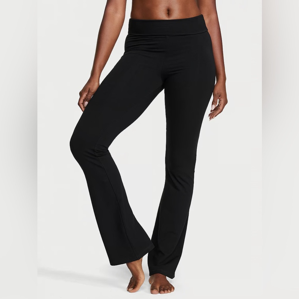 Cotton Yoga Foldover Flare Leggings